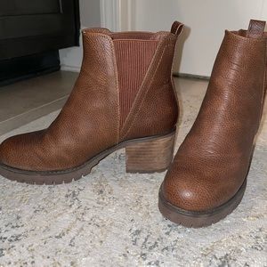 Brown Leather Booties